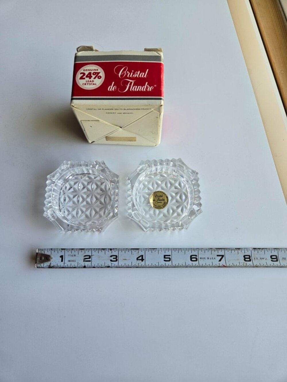 Cristal de Flandre France Isatis 24% leaded crystal boxes (set of 2)